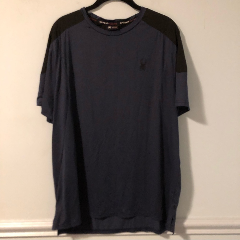 Spyder Prow B Navy Blue & Black Short Sleeve T-Shirt Size Large